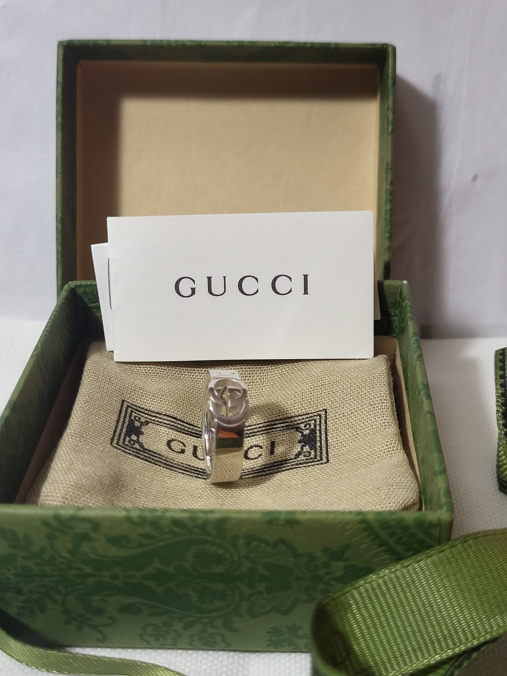 Gucci Silver Interlocking G Ring with Box. #110 - Picture 8 of 8